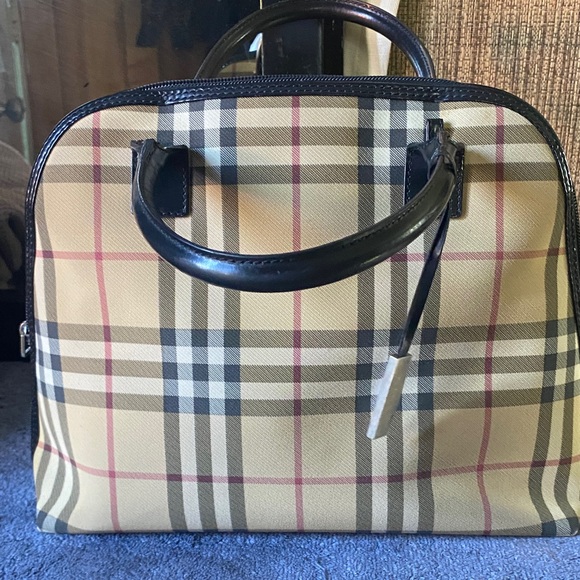 Burberry Tan and Black Plaid Satchel  authentic Burberry bag - Picture 13 of 13
